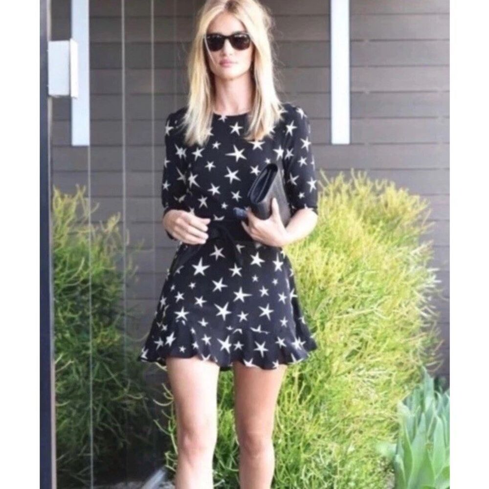 Realisation Sz XS Par Goldie Dress Star Struck Black White EXCELLENT